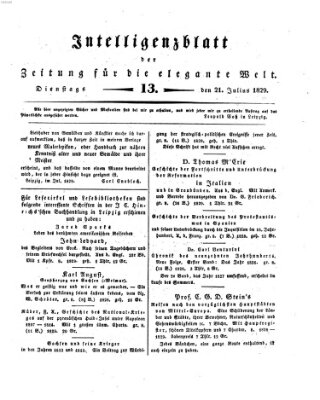 Zeitung für die elegante Welt Dienstag 21. Juli 1829