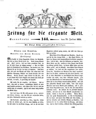 Zeitung für die elegante Welt Samstag 25. Juli 1829