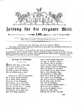 Zeitung für die elegante Welt Samstag 1. August 1829