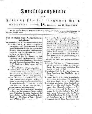 Zeitung für die elegante Welt Samstag 22. August 1829