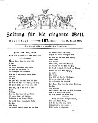 Zeitung für die elegante Welt Donnerstag 27. August 1829