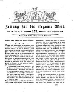 Zeitung für die elegante Welt Donnerstag 3. September 1829