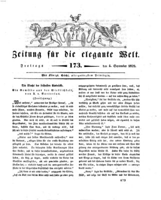 Zeitung für die elegante Welt Freitag 4. September 1829