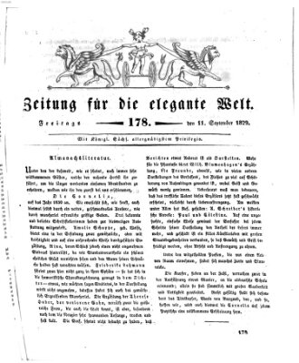 Zeitung für die elegante Welt Freitag 11. September 1829