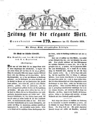 Zeitung für die elegante Welt Samstag 12. September 1829