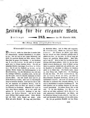 Zeitung für die elegante Welt Freitag 18. September 1829