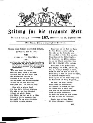 Zeitung für die elegante Welt Donnerstag 24. September 1829