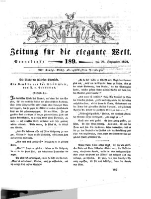 Zeitung für die elegante Welt Samstag 26. September 1829