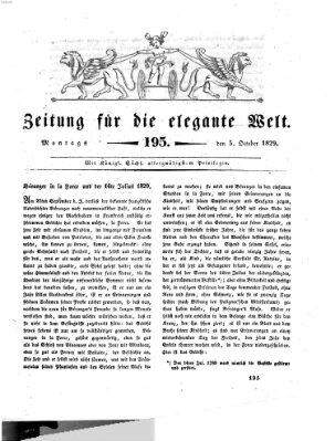 Zeitung für die elegante Welt Montag 5. Oktober 1829