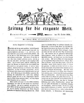 Zeitung für die elegante Welt Donnerstag 15. Oktober 1829