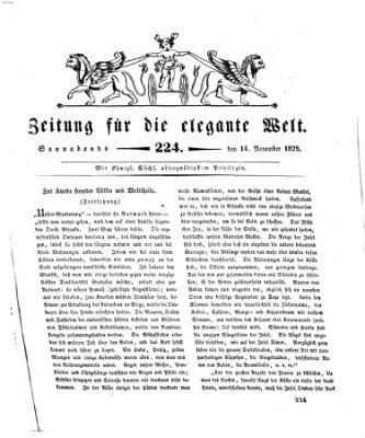 Zeitung für die elegante Welt Samstag 14. November 1829