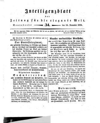 Zeitung für die elegante Welt Samstag 14. November 1829