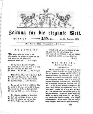 Zeitung für die elegante Welt Montag 23. November 1829