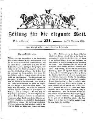 Zeitung für die elegante Welt Dienstag 24. November 1829