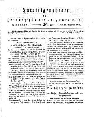 Zeitung für die elegante Welt Dienstag 24. November 1829