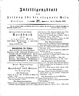 Zeitung für die elegante Welt Dienstag 1. Dezember 1829