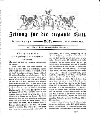 Zeitung für die elegante Welt Donnerstag 3. Dezember 1829