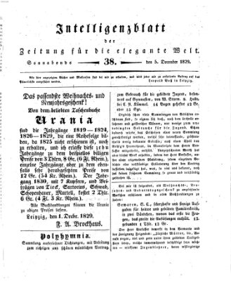 Zeitung für die elegante Welt Samstag 5. Dezember 1829