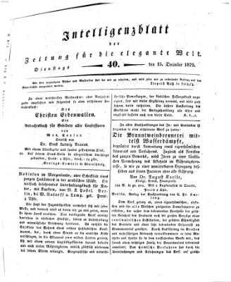 Zeitung für die elegante Welt Dienstag 15. Dezember 1829