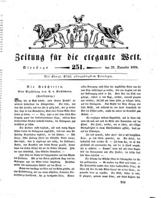 Zeitung für die elegante Welt Dienstag 22. Dezember 1829