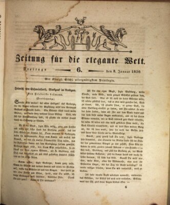 Zeitung für die elegante Welt Freitag 8. Januar 1830