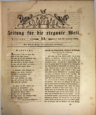 Zeitung für die elegante Welt Freitag 15. Januar 1830