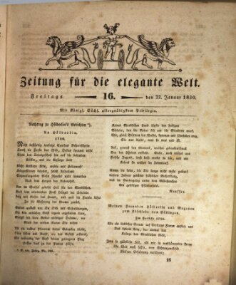 Zeitung für die elegante Welt Freitag 22. Januar 1830