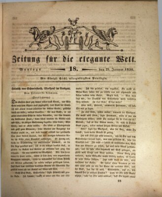 Zeitung für die elegante Welt Montag 25. Januar 1830