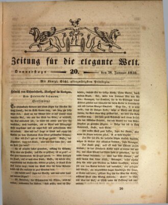 Zeitung für die elegante Welt Donnerstag 28. Januar 1830