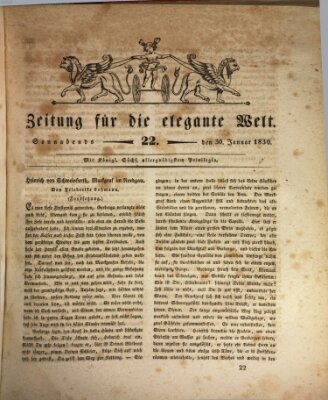 Zeitung für die elegante Welt Samstag 30. Januar 1830