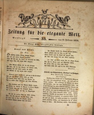 Zeitung für die elegante Welt Montag 15. Februar 1830