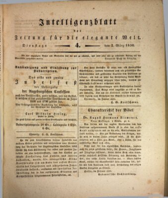 Zeitung für die elegante Welt Dienstag 2. März 1830