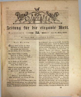 Zeitung für die elegante Welt Samstag 13. März 1830