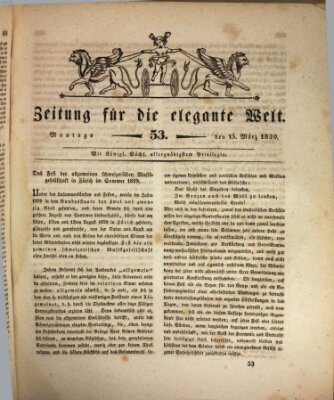 Zeitung für die elegante Welt Montag 15. März 1830