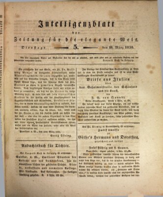 Zeitung für die elegante Welt Dienstag 16. März 1830