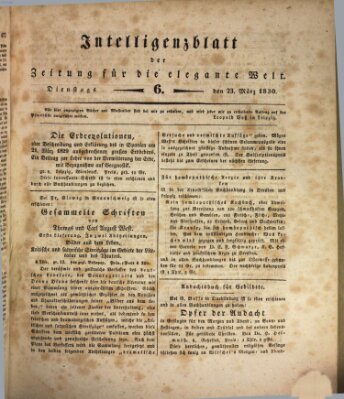 Zeitung für die elegante Welt Dienstag 23. März 1830