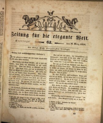 Zeitung für die elegante Welt Freitag 26. März 1830