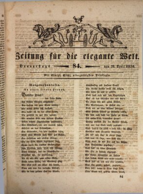 Zeitung für die elegante Welt Donnerstag 29. April 1830