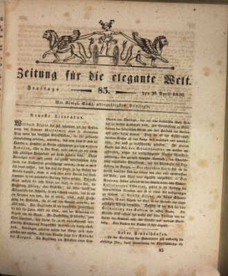 Zeitung für die elegante Welt Freitag 30. April 1830