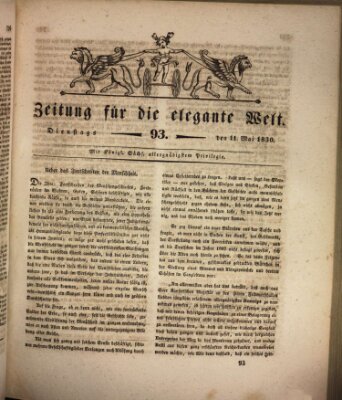 Zeitung für die elegante Welt Dienstag 11. Mai 1830