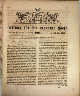 Zeitung für die elegante Welt Samstag 29. Mai 1830