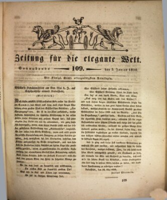 Zeitung für die elegante Welt Samstag 5. Juni 1830
