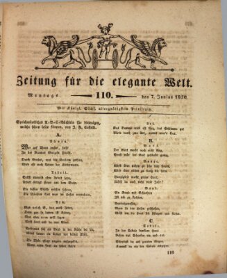 Zeitung für die elegante Welt Montag 7. Juni 1830