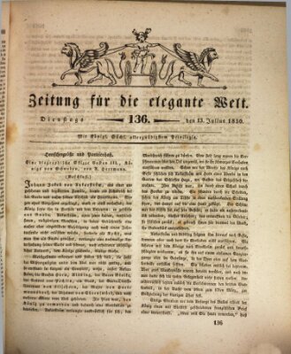 Zeitung für die elegante Welt Dienstag 13. Juli 1830