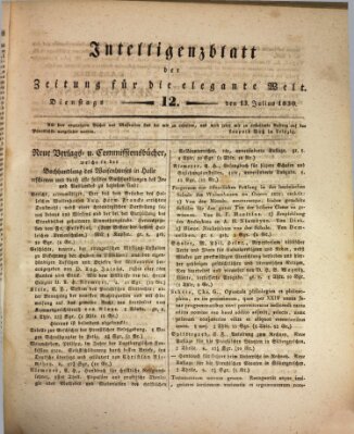 Zeitung für die elegante Welt Dienstag 13. Juli 1830