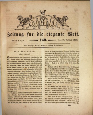 Zeitung für die elegante Welt Montag 19. Juli 1830