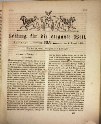 Zeitung für die elegante Welt Freitag 6. August 1830