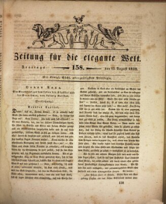 Zeitung für die elegante Welt Freitag 13. August 1830