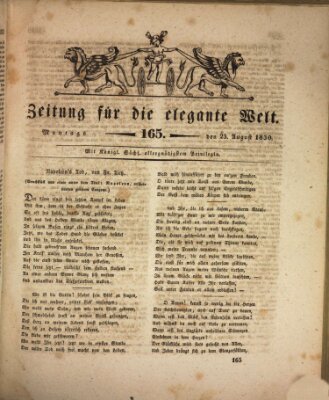 Zeitung für die elegante Welt Montag 23. August 1830