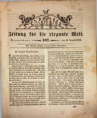 Zeitung für die elegante Welt Donnerstag 26. August 1830